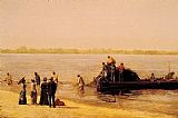 Famous Fishing Paintings - Shad Fishing at Gloucester on the Delaware River